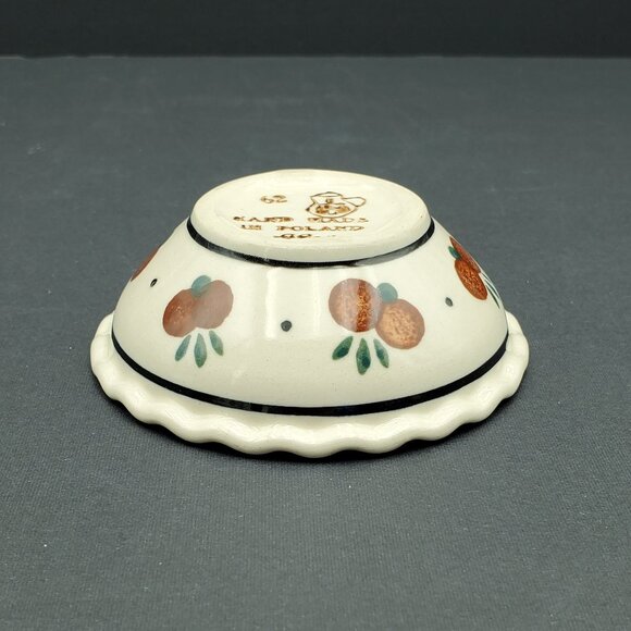 Polish Pottery Wild Cherry Condiment Bowl Sauce Dip Pinch Bowl Trinket Ring Dish - Picture 2 of 6